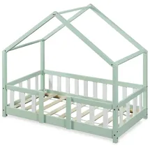 [en.casa] Kinderbett Treviolo 70 x 140 cm Kiefer mintgrün/weiß