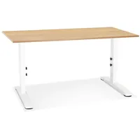KADIMA DESIGN Höhenverstellbarer Bürotisch | 140x70 cm | Holz-Metall