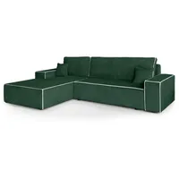 Beautysofa Ecksofa ERNI, inkl. Schlaffunktion, Bettkasten, L-Form Polsterecke im modernes Stil, stilvoll Corner Schlafsofa grün