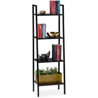 Relaxdays Standregal 136 x 44 x 31,5 cm Schwarz