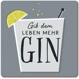 Grafik Werkstatt lustiger Untersetzer aus Kork | Gib dem Leben mehr Gin, Bunt