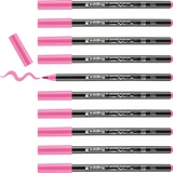 edding 4200 Porzellanpinselstift - pink - 10 Stifte - Pinselspitze 1-4 mm - Filzstift zum Beschriften u. Dekorieren von Keramik, Porzellan - spülmaschinenfest, lichtechte Tinte, schnell trocknend