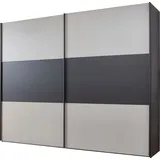 Wiemann Schwebetürenschrank Korfu 296,3 x 236 x 67 cm Grau/Schwarz