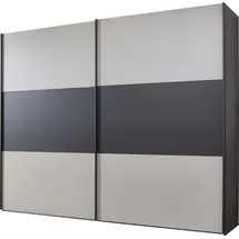 Wiemann Schwebetürenschrank Korfu 296,3 x 236 x 67 cm Grau/Schwarz