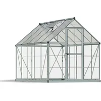 CANOPIA Hybrid Alu silber Polycarbonat 0,7 mm/Dach HKP 4 mm 5,7 m2 inkl. Stahlfundament