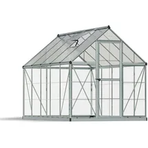 CANOPIA Hybrid Alu silber Polycarbonat 0,7 mm/Dach HKP 4 mm 5,7 m2 inkl. Stahlfundament