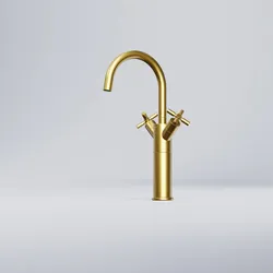 Steinberg Serie 250 Waschtisch-Zweigriffarmatur, Badarmaturen, brushed gold