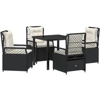 vidaXL Garten Essgruppe 5 pcs Schwarz Poly-Rattan