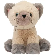 DEPESCHE 13768 TOPModel Plüsch Katze Amber, 16 cm Fur Ever Friends - Kuscheltier mit weichem Fell in Grau und Beige, ca. großes Plüschtier