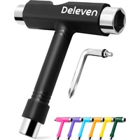 Deleven All-in-One Multifunktions-Leichtgewichtiges Tragbares Skate Tool mit 2-in-1 Inbusschlüssel & Phillips-Schraubendreher - Justiere Rollschuhe, Longboards, Skateboards, Quads, Achsen & Kingpin