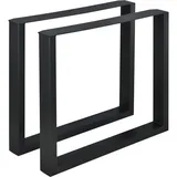 [en.casa] Esstischgestell Makers 2er-Set Schwarz 80x72cm