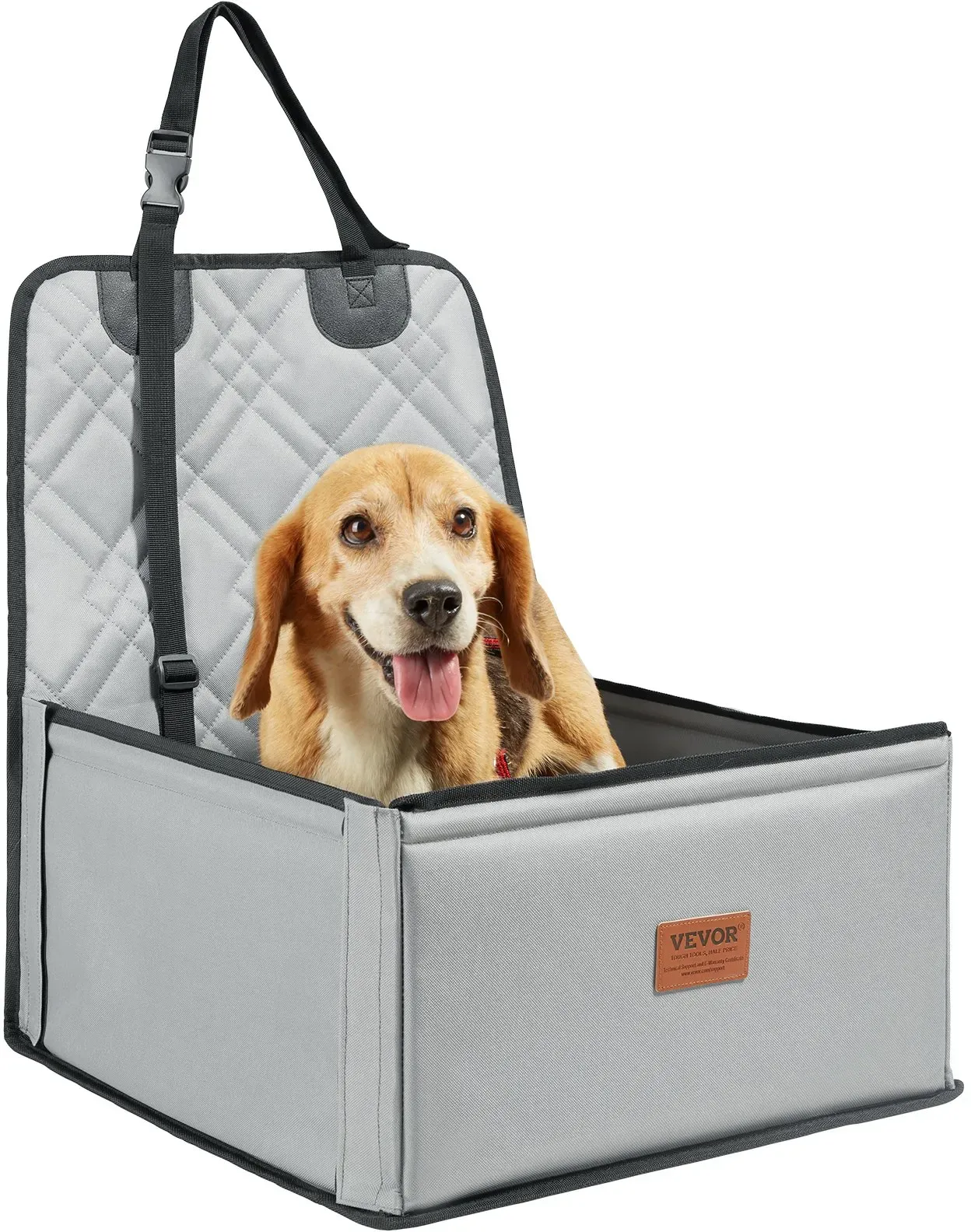 VEVOR Hunde Autositz Hunde Vordersitz Rückbank Hundesitz Auto 450x450x550mm Grau