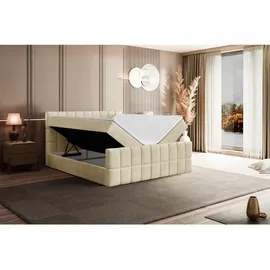 altdecor Boxbett, Beige, Holzwerkstoff, Höhe ca. 20 cm 200x200 cm, Schlafzimmer, Betten, Boxspringbetten