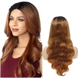 YesJYas Echthaar Perücke Ombre Lace Front Wig Human Hair 150% Destiny 4x4 Lace Closure Wig 1B/30 Coloured Brazilian Hair Wig Body Wave HD Lace Wig 9A Grade 10 Zoll