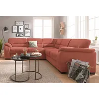 Ecksofa SIT & MORE "Montego L-Form", orange (terra), B:256cm H:88cm T:227cm, Luxus-Microfaser (90% Polyester, 10% Polyamid), Struktur (100% Polyester), Luxus-Microfaser ALTARA NUBUCK (100% Polyester), Sofas, wahlweise mit Bettfunktion und Schubkasten, Topseller