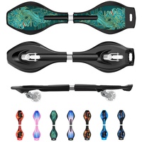 Waveboard Kinder ab 10 Jahre, Streetsurfing Waveboards Snakeboard mit ABEC-7 Kugellager und Leuchtrollen, Skateboard für Mädchen Junge und Anfänger, 86x23x9 cm,5