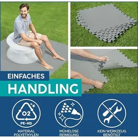 BESTWAY Flowclear Pool-Bodenschutzfliesen XL-Pack grau 50 x 50 cm