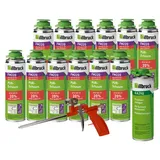 illbruck 12x FM220 Montageschaum Pistolenschaum á 500ml + Reiniger + Pistole