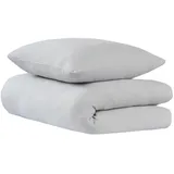 SCHIESSER Lennox Unifarben Hellgrau 135 x 200 cm + 80 x 80 cm