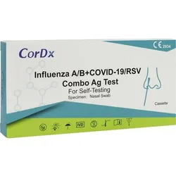 CORDX Influenza A/B+COVID-19/RSV Combo Ag Laie Nas 1 St