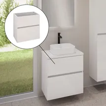 Evineo ineo5 evo Unterschrank B: 60 cm, mit 2 Auszügen, mit Griffmulde, BE0956WH,