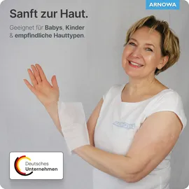 arnomed Einmalwaschhandschuhe Spunlace mit PE, wasserabweisend | 50 Stück)