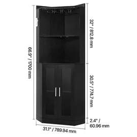 Vevor Weinregal 50 x 50 x 170 cm Schwarz