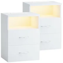 CASARIA Nachtschrank Jamie 40 x 28 x 55 cm Weiß