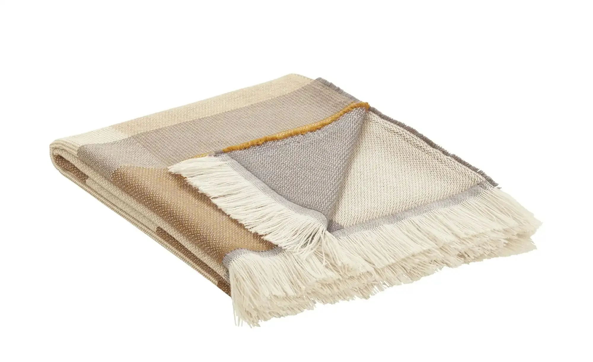 como superior Wohndecke  Karo-Strickdecke ¦ braun ¦ Synthetik ¦ Maße (cm): B: 130