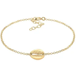 Elli Muschel Anhänger Meer Strand 925 Sterling Silber goldfarben Damen 