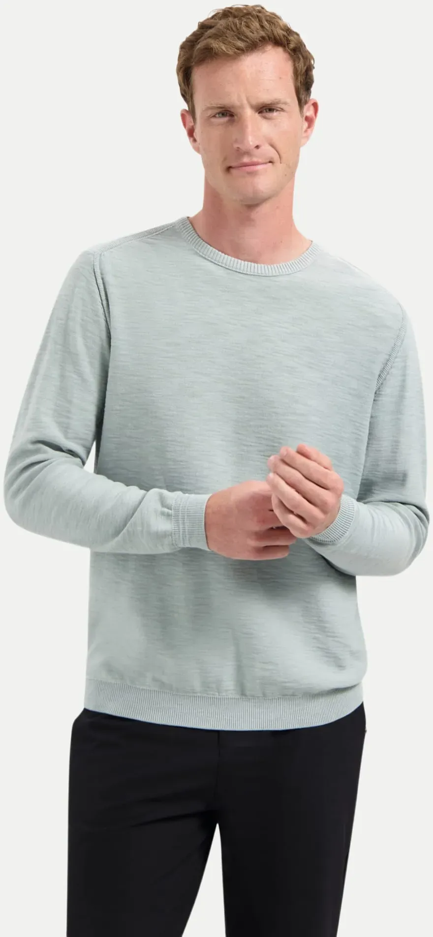 Pullover Crewneck Garment Dyed Grau L