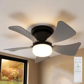 GLOBO LED Ventilator 40,6 cm Deckenventilator Schwarz
