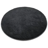 Karat Badematte Karat Hazy Rund, Viele Farben & Größen, Polyester, rutschfeste Latexbeschichtung, waschmaschinenfest, Polyester, extra weicher Flor grau