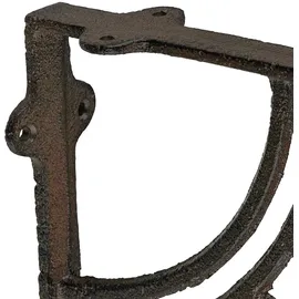 Relaxdays Regalträger, 2er Set, Gusseisen, Mandala-Motiv, antikes Design, Winkel für Regalbretter, Regalhalter, braun