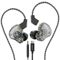 KBEAR KS1 USB C Kopfhörer Crystal Clear Sound Ohrhörer für Samsung Galaxy S23 S22 S21 S20 Ultra, Typ C Kopfhörer mit Mikrofon Lautstärkeregler für Sänger Musiker