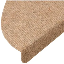 vidaXL Stufenmatten Selbstklebend 15 Stk. 56x17x3 cm Beige