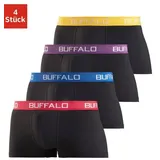 Buffalo Hipster (Packung, 4-St) knapp sitzende Boxershorts mit Kontrastbund aus Baumwollmischung bunt|schwarz S