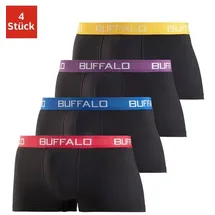 Buffalo Hipster (Packung, 4-St) knapp sitzende Boxershorts mit Kontrastbund aus Baumwollmischung bunt|schwarz S