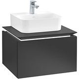 Villeroy & Boch Legato Waschtischunterschrank B731L0PD 60x38x50cm, mit LED-Beleuchtung, Black Matt Lacquer