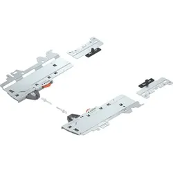 Set (TIP-ON BLUMOTION Einheit + Mitnehmer + Adapter), für MERIVOBOX, Typ S0, NL=270-349 mm, Gesamtgewicht des Auszugs=0-10 kg, links/rechts, weiss