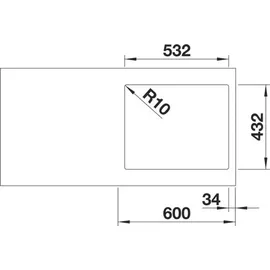 Blanco Subline 500-IF SteelFrame weiß + Handbetätigung + InFino