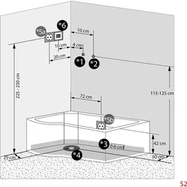 AcquaVapore Kombination Badewanne Dusche K55-R01 Duschtempel 100x170 cm