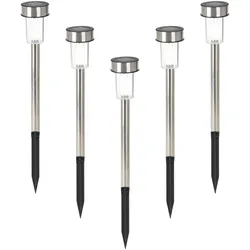 WellHome - 5er Set Solarleuchten Ø4,6cm aus Edelstahl