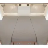 BettwarenShop Spannbettlaken Baumwolle-Jersey-Elasthan 2 Längsbetten + Mittelteil 140 x 200 cm grau 3 St.