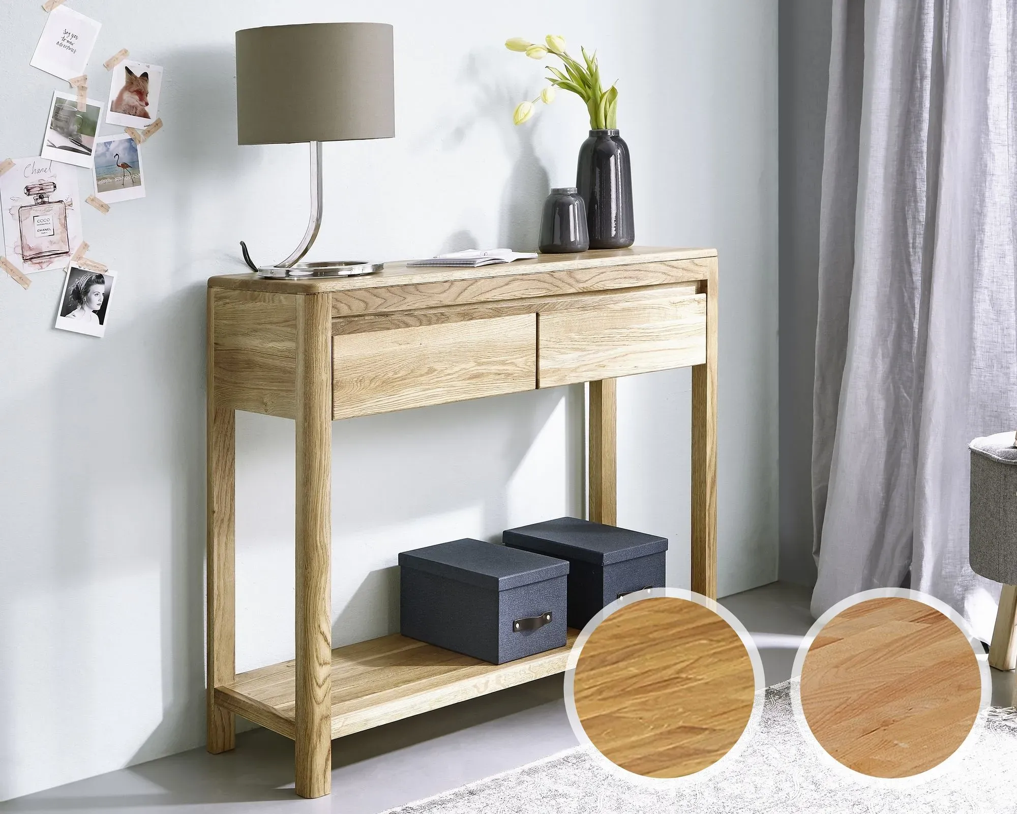 3S Frankenmöbel »Corner« Massivholz Konsole KM-0240 / Kernbuche geölt / 90 x 78 x 33 cm