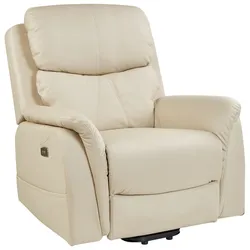 Elektrischer Fernsehsessel GLORIE mit Massagefunktion Kunstleder Beige