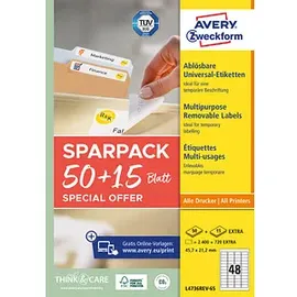 Avery Zweckform Etiketten weiß 45,7 x 21,2 mm