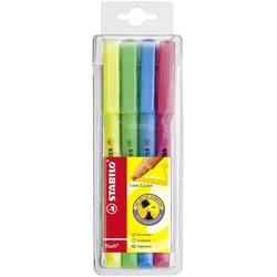 Textmarker - STABILO flash - 4er Pack - gelb, grün, blau, pink