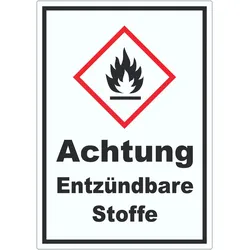 Aufkleber Entzündbare Stoffe Flamme A0 (841x1189mm)