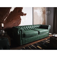 3-Sitzer Sofa Lederoptik grün CHESTERFIELD